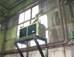 Монтаж воздухонагреватедей на отработанном масле OMNI